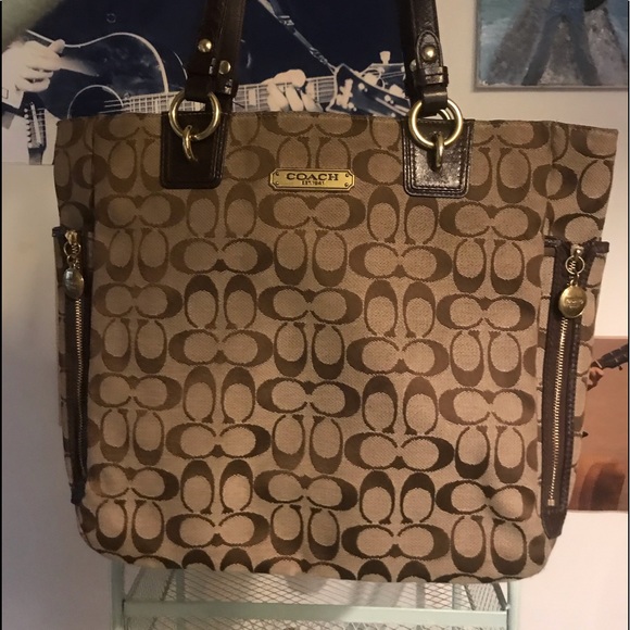 Coach tote bag purse (brown) - Picture 1 of 4